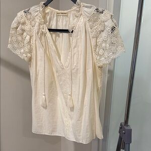 Ulla Johnson Lace Cotton Blouse | Ivory | Size 2